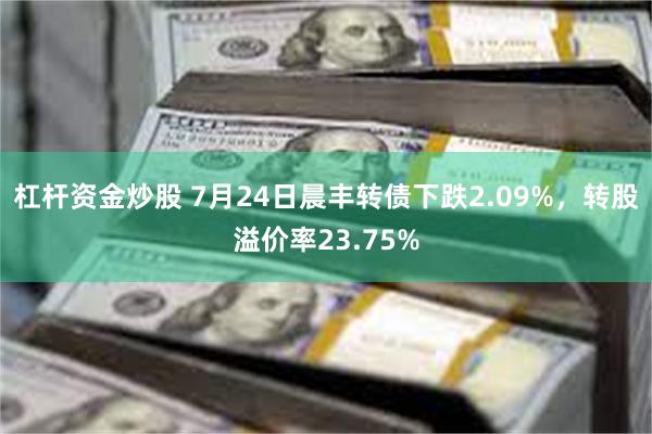 杠杆资金炒股 7月24日晨丰转债下跌2.09%，转股溢价率23.75%