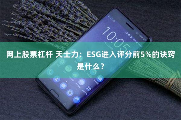 网上股票杠杆 天士力：ESG进入评分前5%的诀窍是什么？