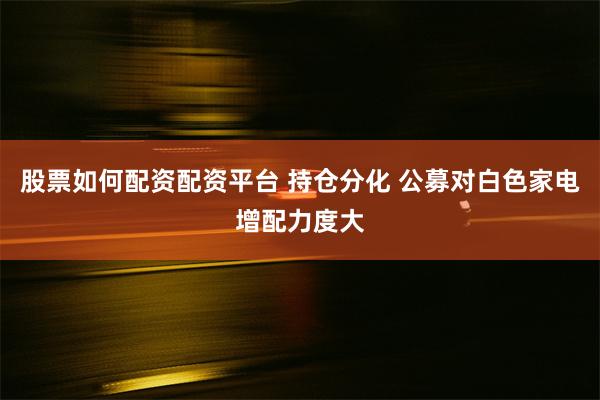 股票如何配资配资平台 持仓分化 公募对白色家电增配力度大