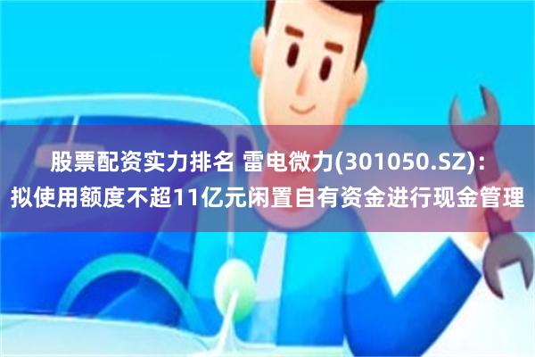 股票配资实力排名 雷电微力(301050.SZ)：拟使用额度不超11亿元闲置自有