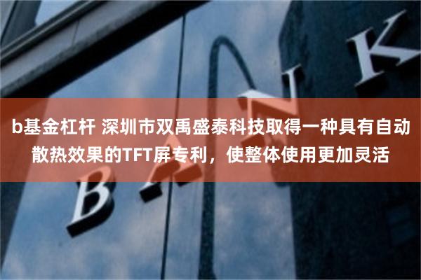 b基金杠杆 深圳市双禹盛泰科技取得一种具有自动散热效果的TFT屏专利，使整体使用