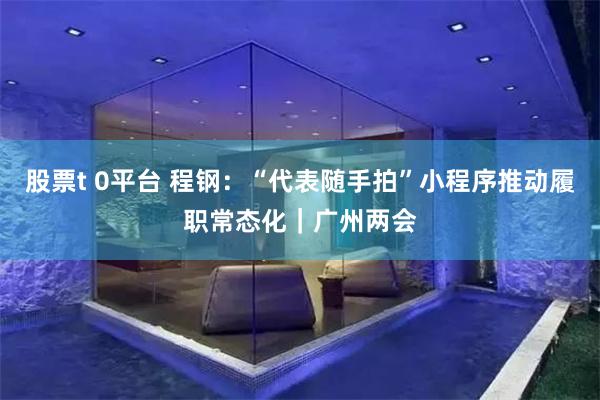 股票t 0平台 程钢：“代表随手拍”小程序推动履职常态化｜广州两会